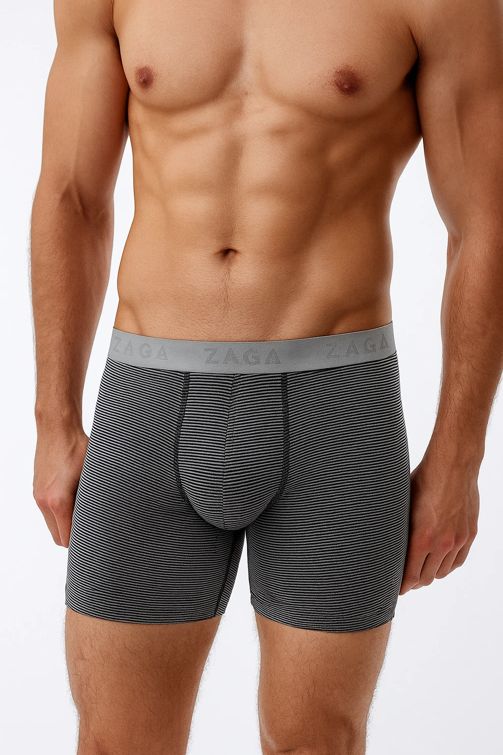 Boxer Largo Algodón 100% 6Pack Negro, Rayas, Jaspe