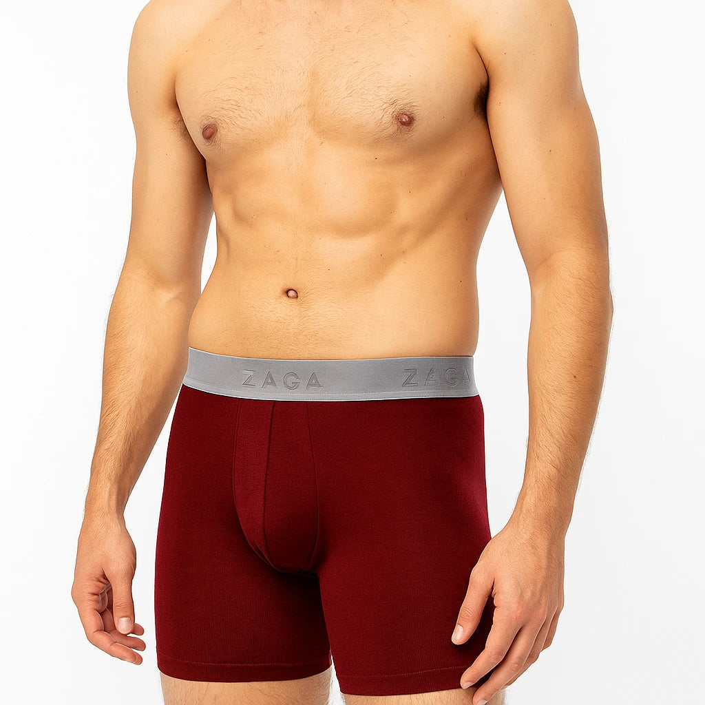 Boxer Largo Algodon 100% 6Pack Azul, Gris, Vino