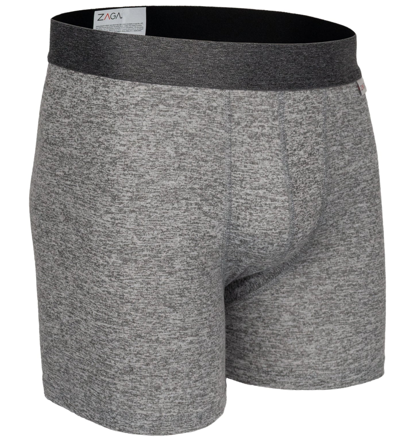 Boxer Largo Zaga 6pack Negro, Jaspe, Negro