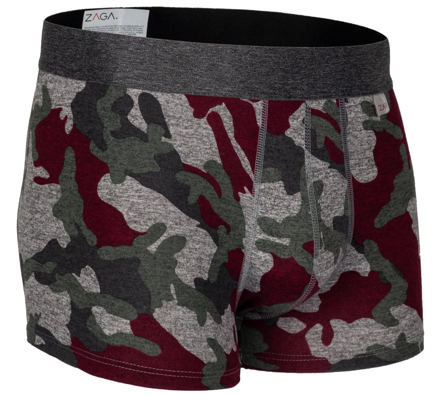 Boxer Corto Camuflaje Vino 6 Pack