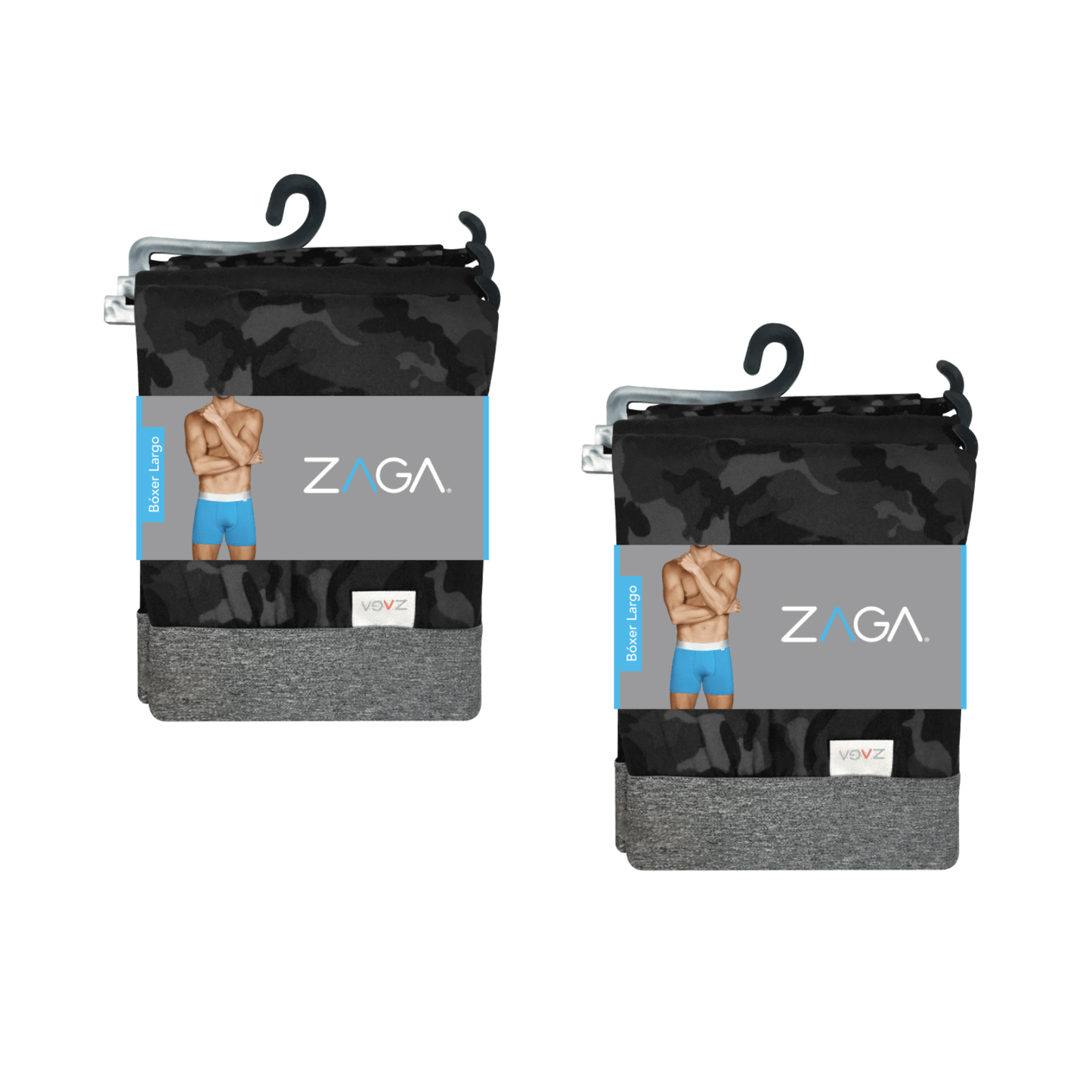Boxer Largo Rombos Negro 6 Pack