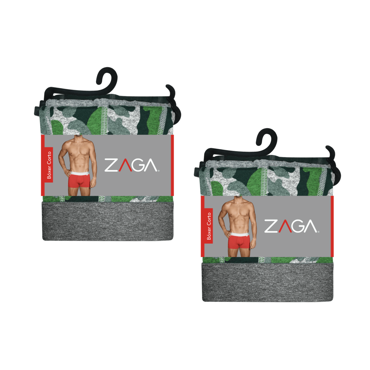 Boxer Corto Camuflaje Verde 6 Pack