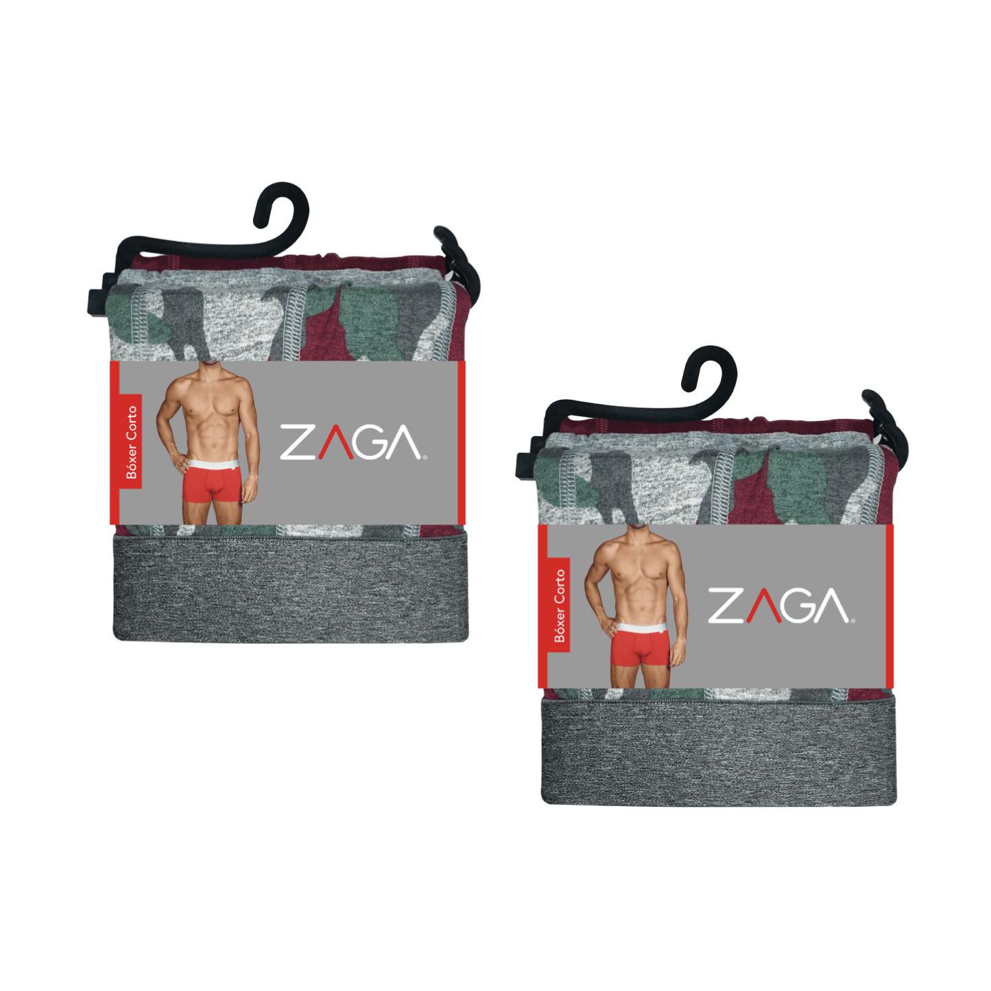 Boxer Corto Camuflaje Vino 6 Pack