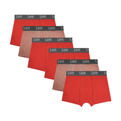 Boxer Corto Lee 6 Pack Rojo Rayas