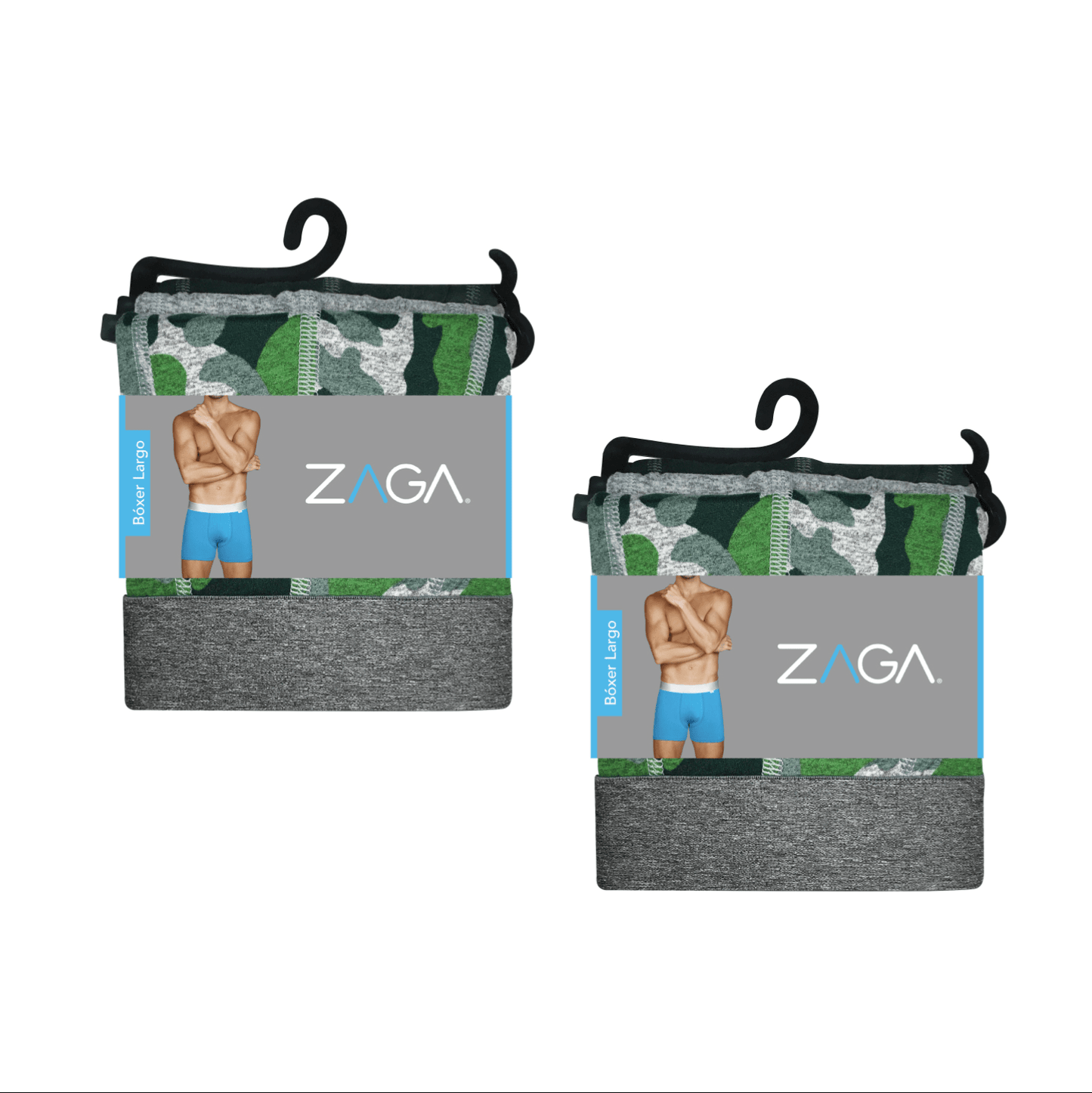 Boxer Largo Camuflaje Verde 6 Pack