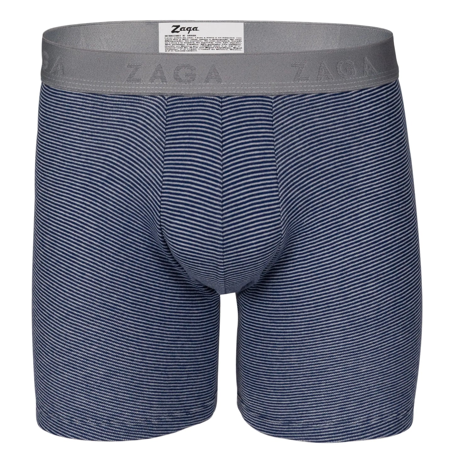 Boxer Largo Algodón 100% 6Pack Azul Rayas Jaspe