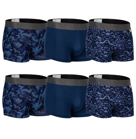 Boxer Corto Rombos Azul 6 Pack