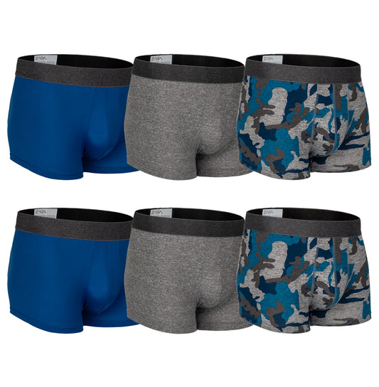 Boxer Corto Camuflaje Azul 6 Pack