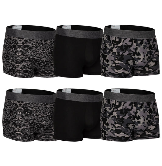 Boxer Corto Rombos Negro 6 Pack