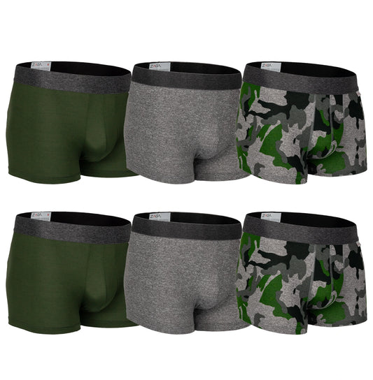 Boxer Corto Camuflaje Verde 6 Pack
