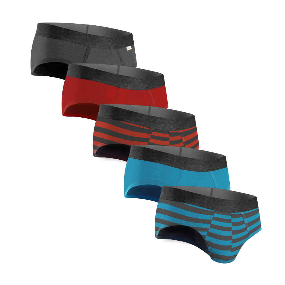 Brief 5 Pack Rayas Colores