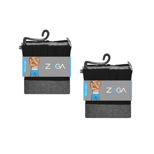 Boxer Largo Zaga 6pack Negro, Jaspe, Negro