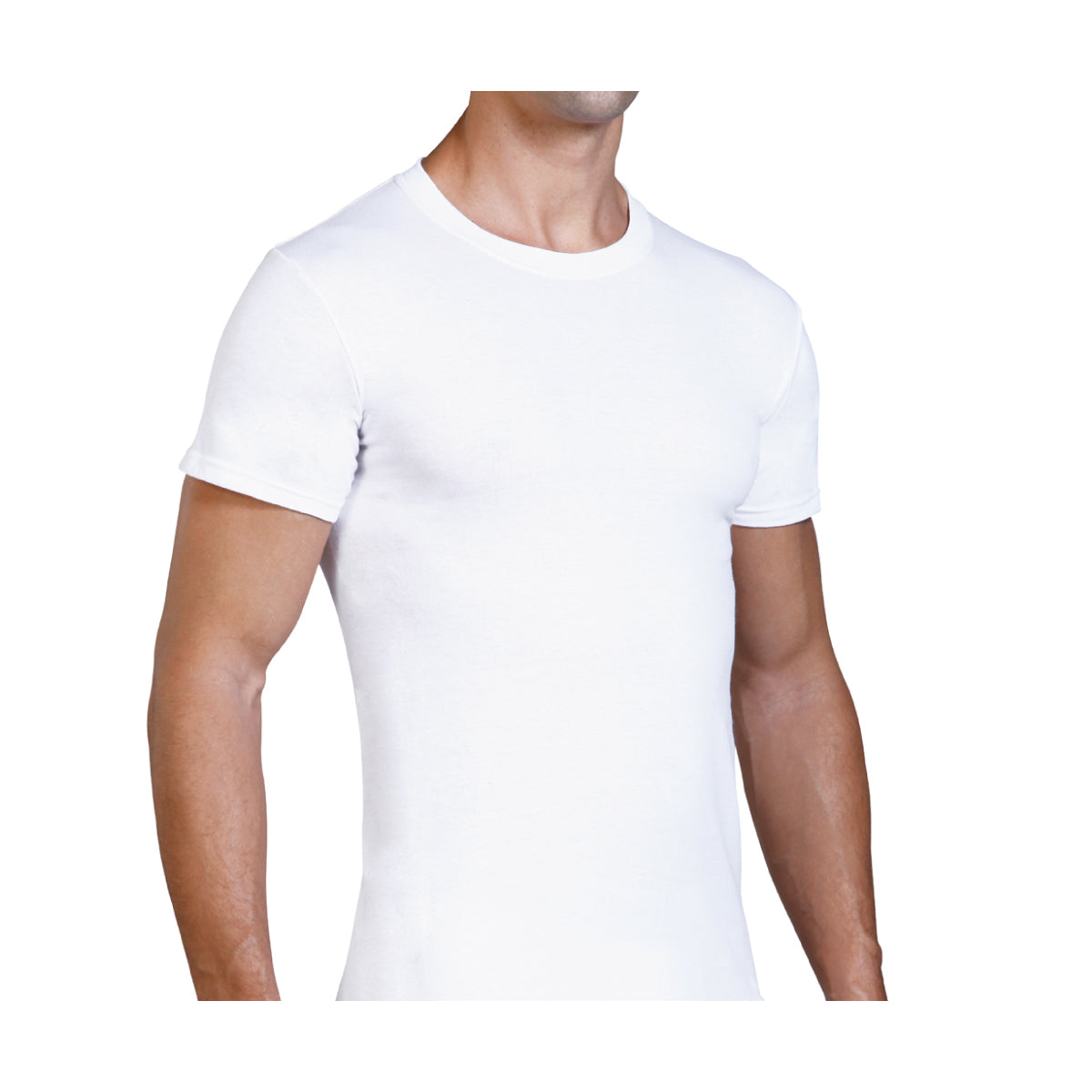Playera Cuello Redondo Blanca 3Pack basica zaga