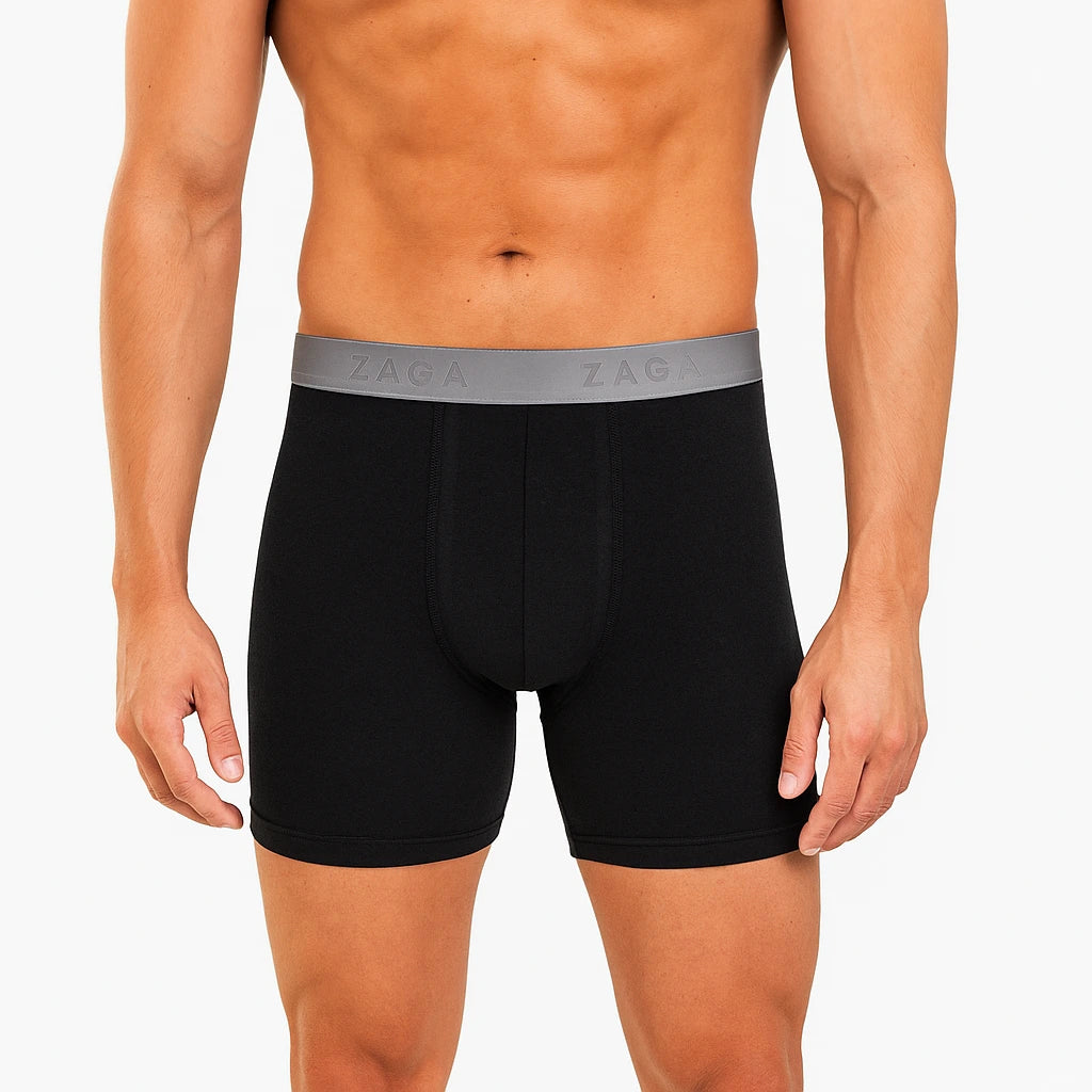 Boxer Largo Algodón 100% 6Pack Negro