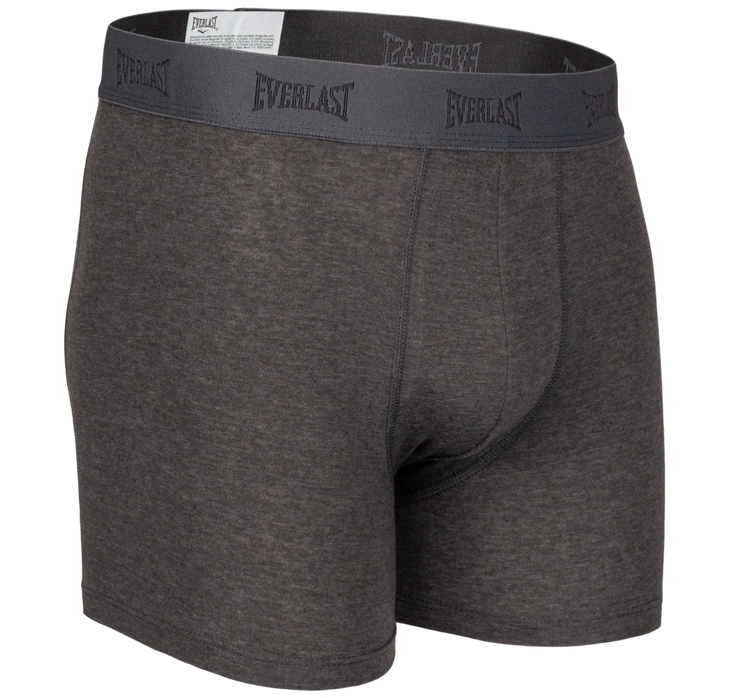 Boxer Largo Everlast 6 Pack Colores Lisos Negro Gris Jaspe