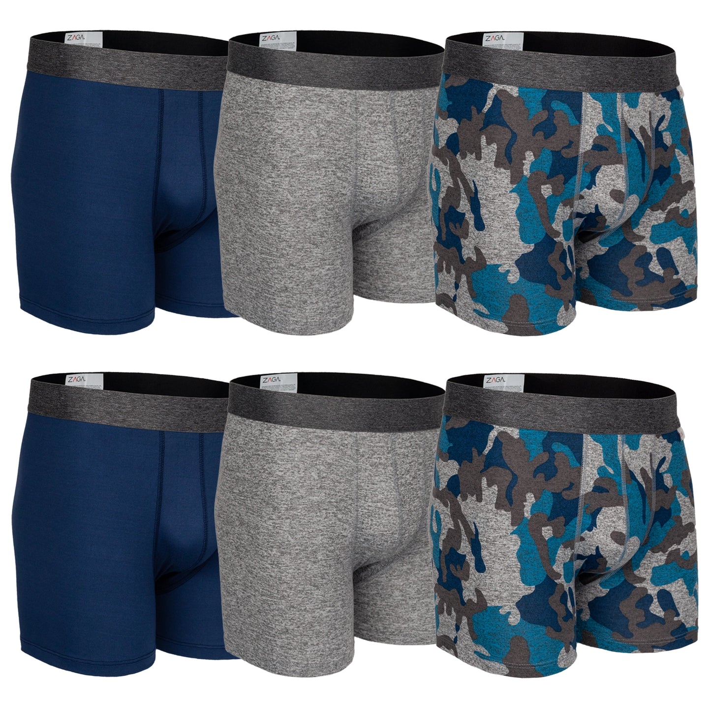 Boxer Largo Camuflaje Azul 6 Pack