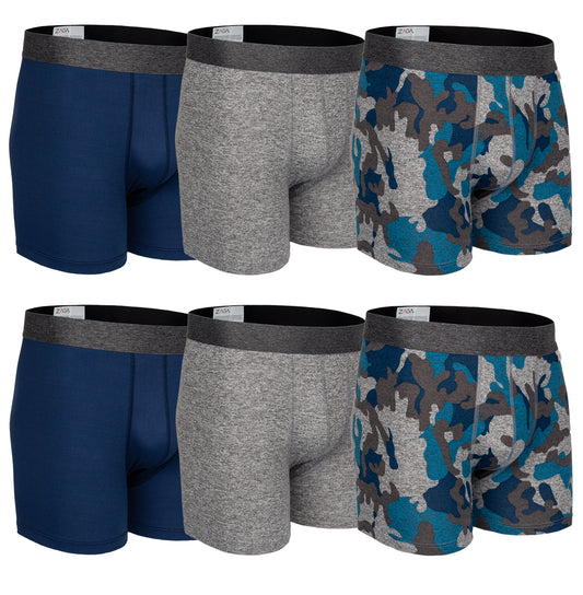 Boxer Largo Camuflaje Azul 6 Pack