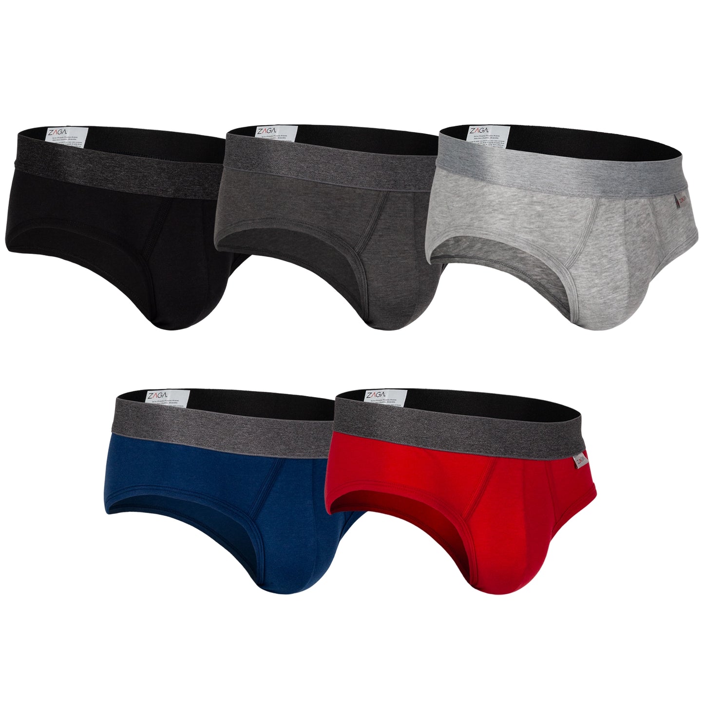 Brief 5 Pack Colores Lisos