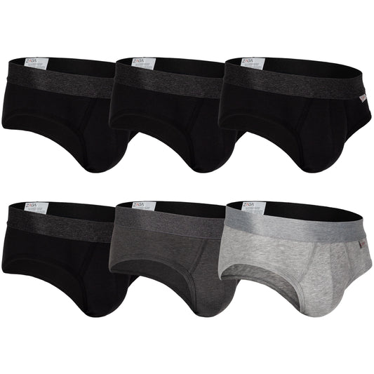 Brief 5 Pack Negro Gris, Jaspe