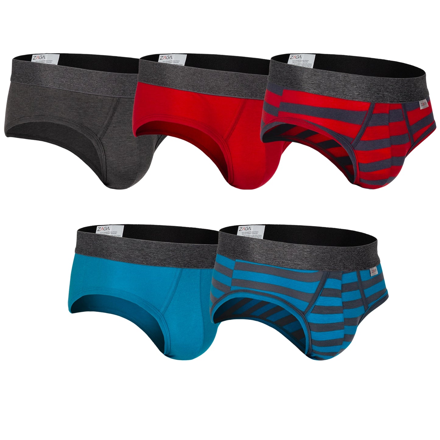 Brief 5 Pack Rayas Colores