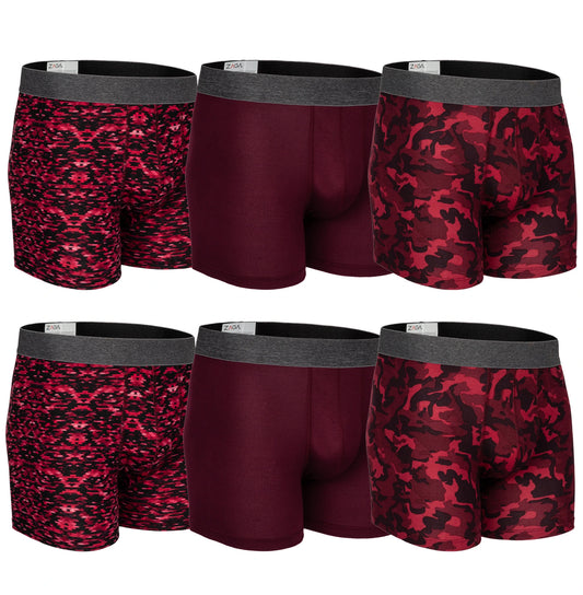 Boxer Largo Rombos Vino 6 Pack