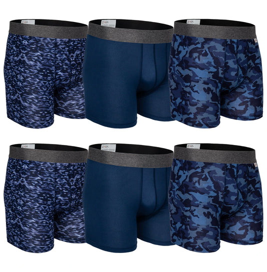 Boxer Largo Rombos Azul 6 Pack