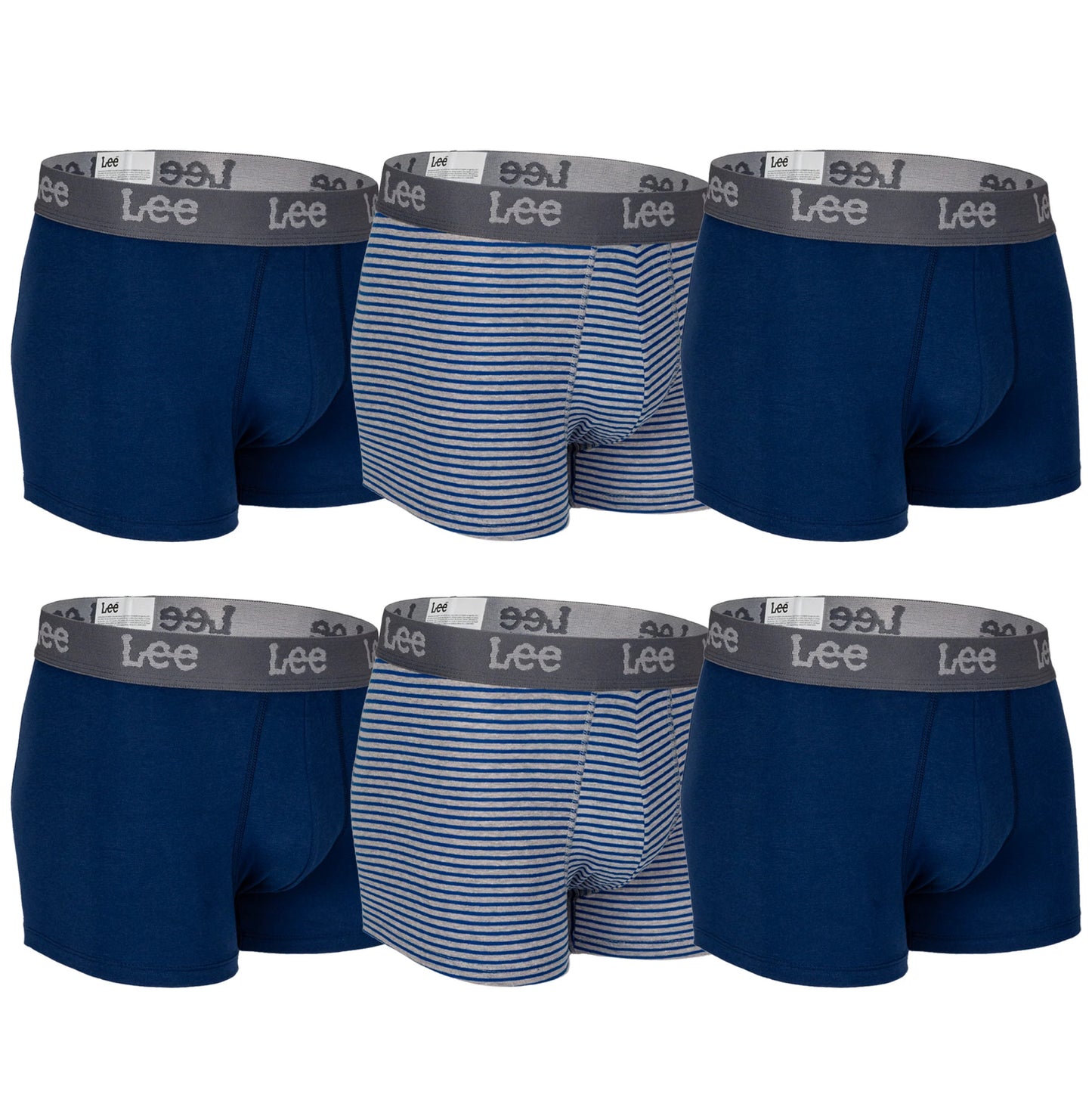 Boxer Corto Lee 6 Pack Azul Cuadros Oxford