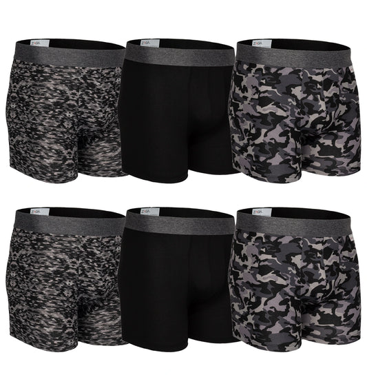 Boxer Largo Rombos Negro 6 Pack