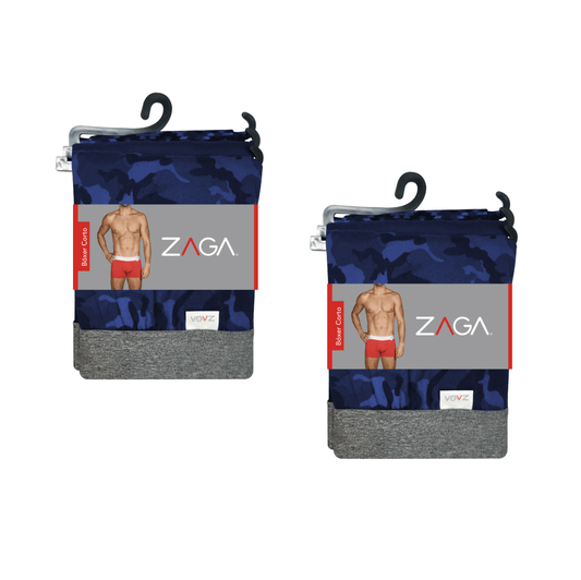 Boxer Corto Rombos Azul 6 Pack