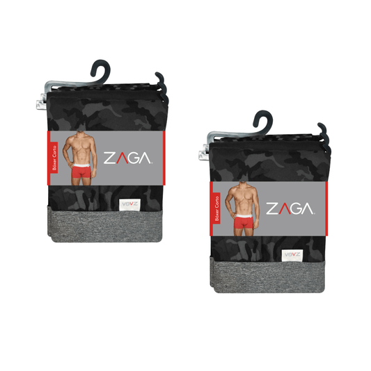 Boxer Corto Rombos Negro 6 Pack