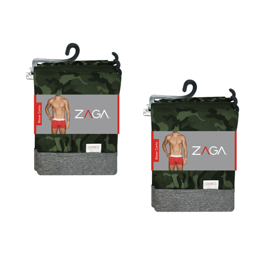 Boxer Corto Rombos Verde 6 Pack