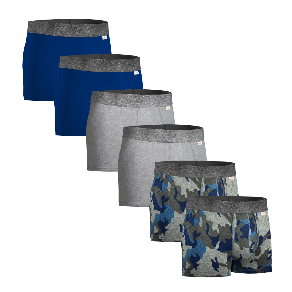 Boxer Corto Camuflaje Azul 6 Pack