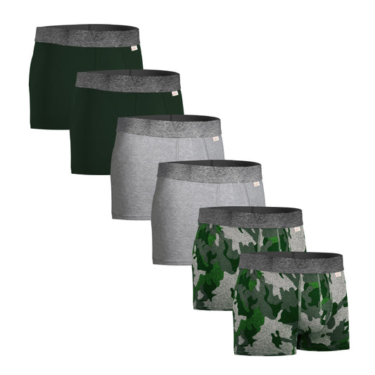 Boxer Corto Camuflaje Verde 6 Pack