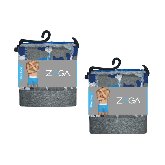 Boxer Largo Camuflaje Azul 6 Pack