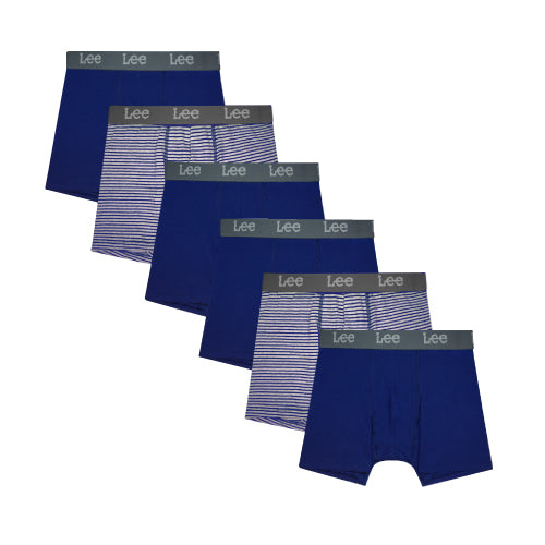 Boxer Largo Lee 6 Pack Azul Rayas Azul