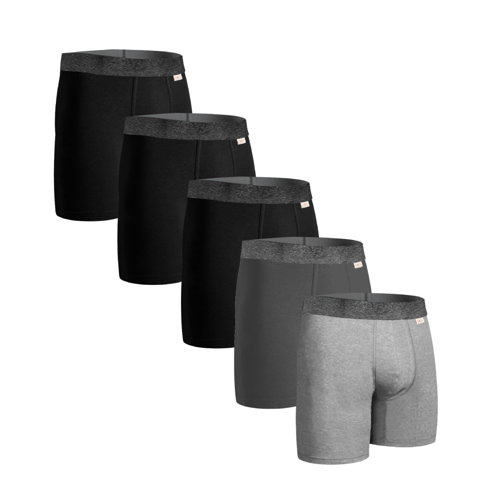 Boxer Largo 5 Pack Negro, Gris, Jaspe