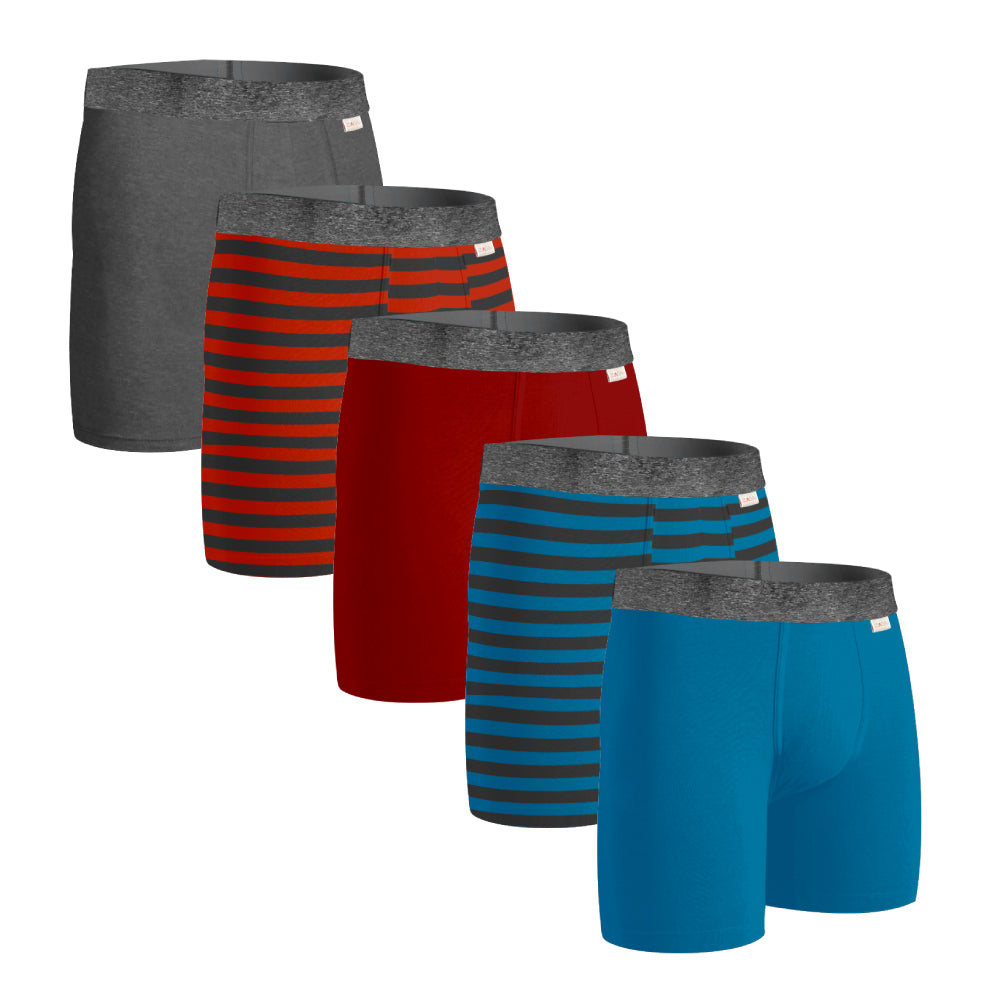 Boxer Largo 5 Pack Rayas Colores