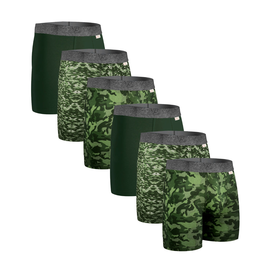 Boxer Largo Rombos Verde 6 Pack