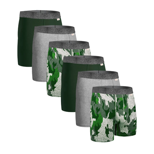 Boxer Largo Camuflaje Verde 6 Pack