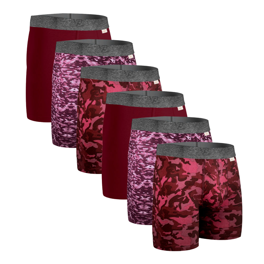 Boxer Largo Rombos Vino 6 Pack