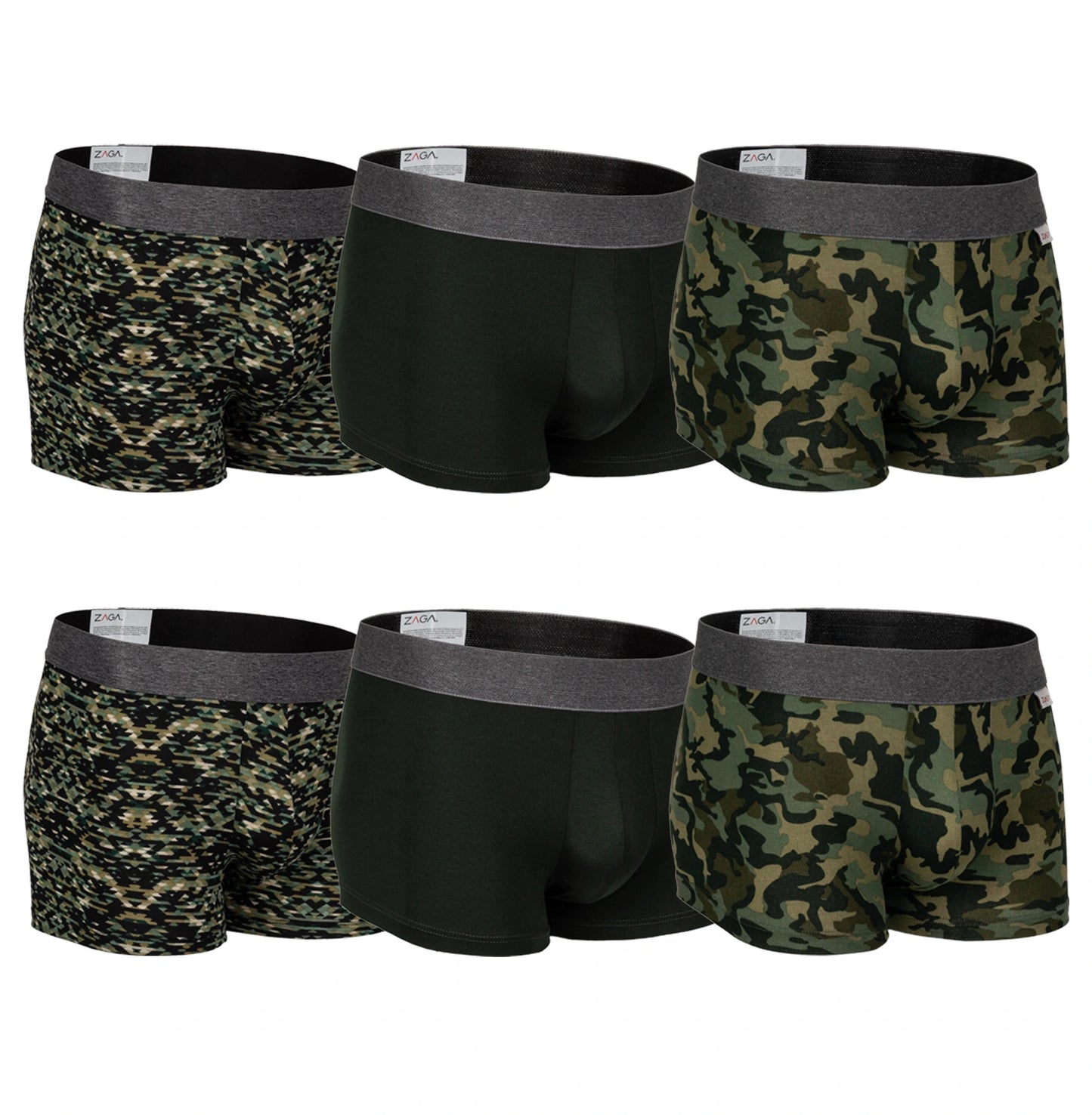 Boxer Corto Rombos Verde 6 Pack