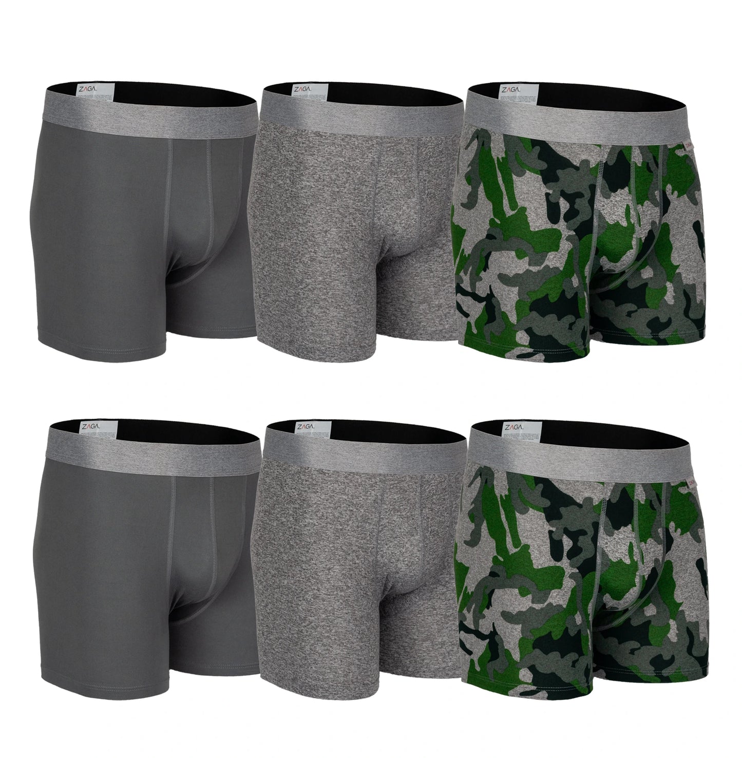 Boxer Largo Camuflaje Verde 6 Pack