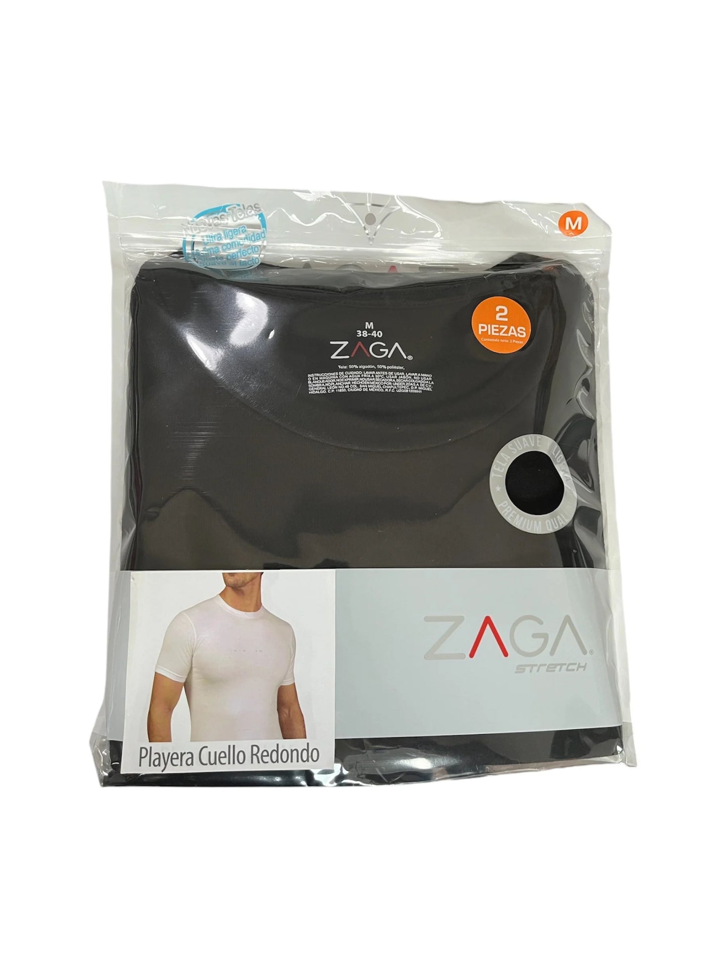 Playera Cuello U Negra 2Pack