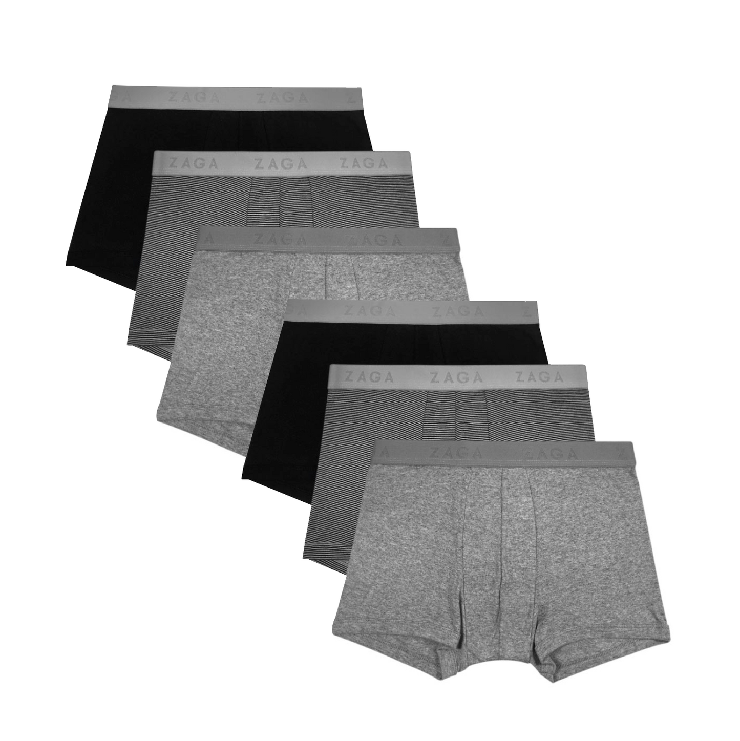 Boxer corto 100% algodon colores lisos negro, gris,rayas